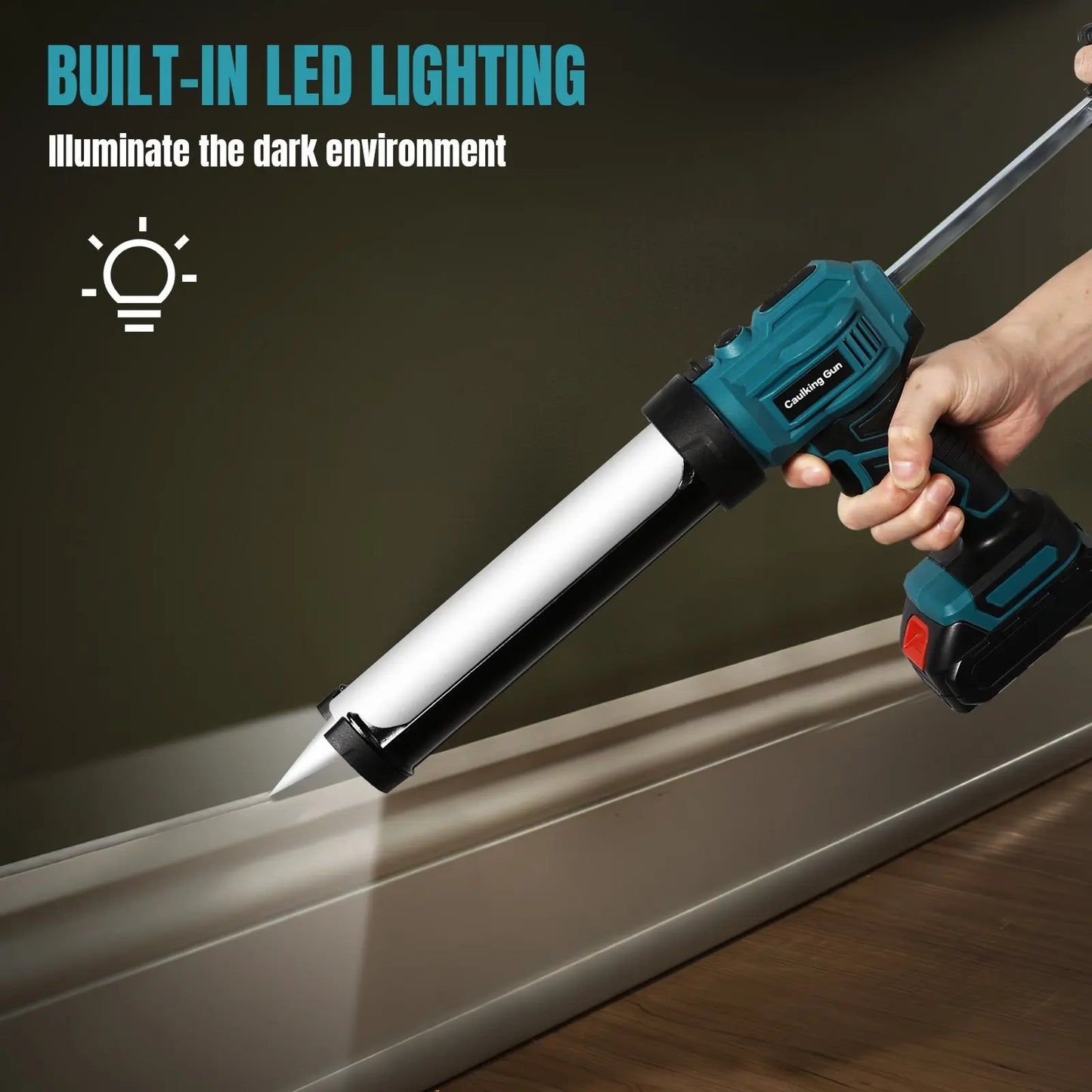 Electric Glue Gun Glass Glue Caulking Gun 4 Speeds Cordless Doors and Windows Electric Sewing Glue Tool for Makita 18V Battery