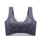 1pcs Women Lace Plus Size Bra Basic Anti Sagging Thin Vest With Padded Female Brassier Lady Ice Silk Seamless Comfort Breath Bra