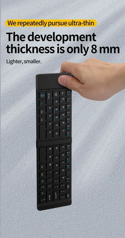 Folding Keyboard and Mouse 2.4G Mini Keypad Bluetooth Wireless Portable Silm Foldable Keyboards for Travel Computer PC iPad