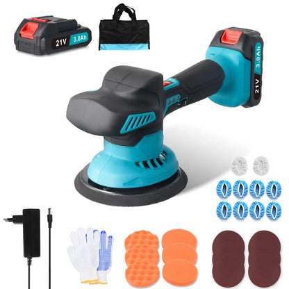 Podofo Car Polisher Waxing Machine 6 Adjustable Speeds with 2*21V Batteries Electric Rechargable Waxing Polishing Tool for Car