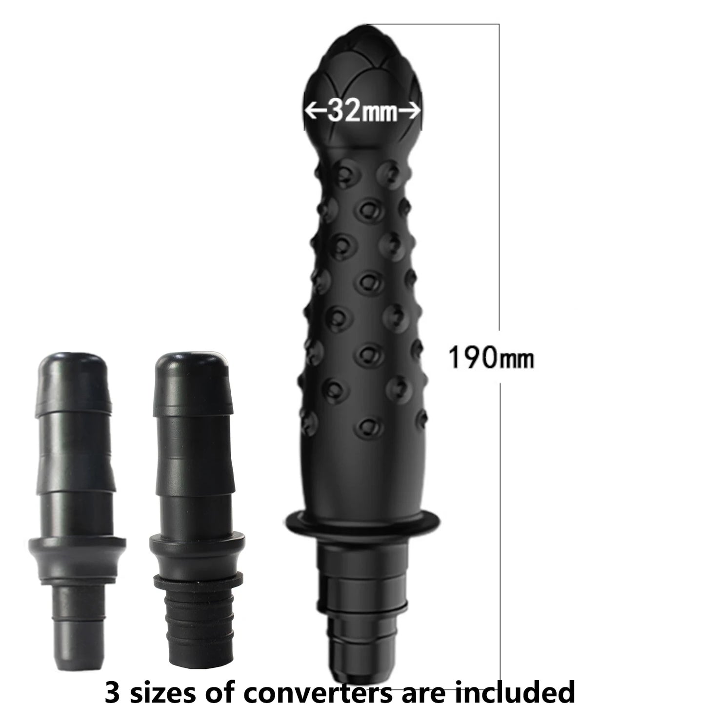 1pc Black Silicone Massage Head, Fascia Gun Massage Head, With Multiple Uses, Including Three Interfaces, Used For Fascia Gun