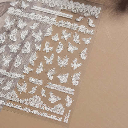 Jelly Butterfly 5D Nail Art Sticker Rhinestone Crystal Charming Shiny Insect Animals DIY Self Adhesive Decoration Manicure Decal