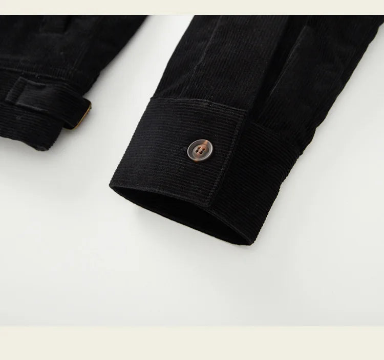 2026 Spring/Summer American Retro Workwear Long-Sleeved Farmer's Coop Jacket for Male Youth - High-end Trendy Corduroy Coat