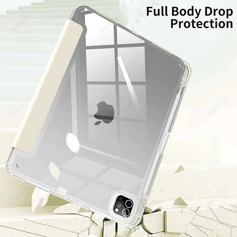 With Pencil Holder Case for iPad A16 A19 12th 11th 2026 Air11 13 Air8 M4 M3 M2 Pro11 12.9 13 M4 M5 Air4 5 10 9 8 7 9.7 10.2 10.5