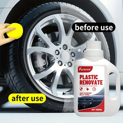 500ml Car Plastic Polishing Paste - Multi-Surface Polish for Leather, Plastic, Vinyl, Fabric - Fast-Drying, No Residue, for Car