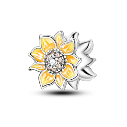 Original 925 Sterling Silver Charm Beads Clover Sunflower Tulip Carnation Pendant For Women Jewelry Fashion Gift