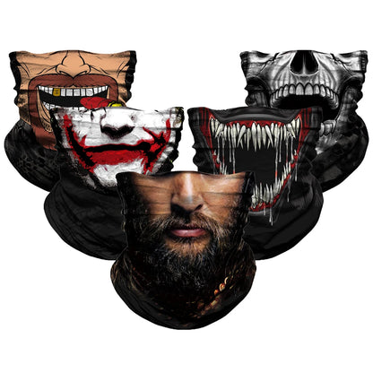 Seamless Snood Bandana Multifunctional Headwear Outdoor Sports Sun Protection Cycling Scarf Fishing Halloween Unisex Neck Mask