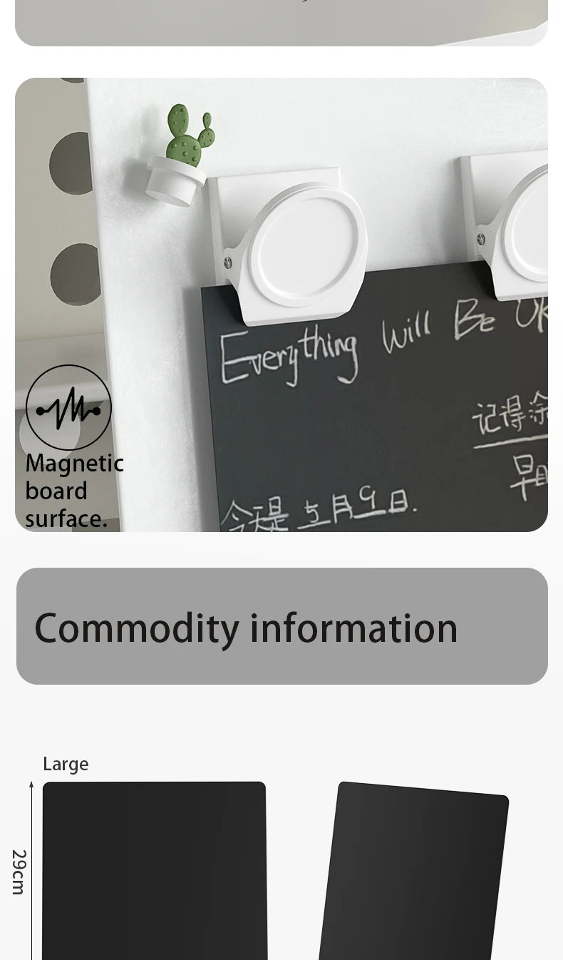 Magnetic Bulletin Board with Stand Magnetic Board for Tabletop with Magnetic Clamp Metal Board for Magnets Display