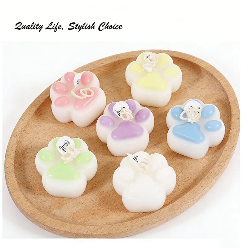 Cat Paw Shaped Scented Candle Handmade Decor For Pet Birthday Valentine Wedding Souvenir Diy Home Party Ornament Gift