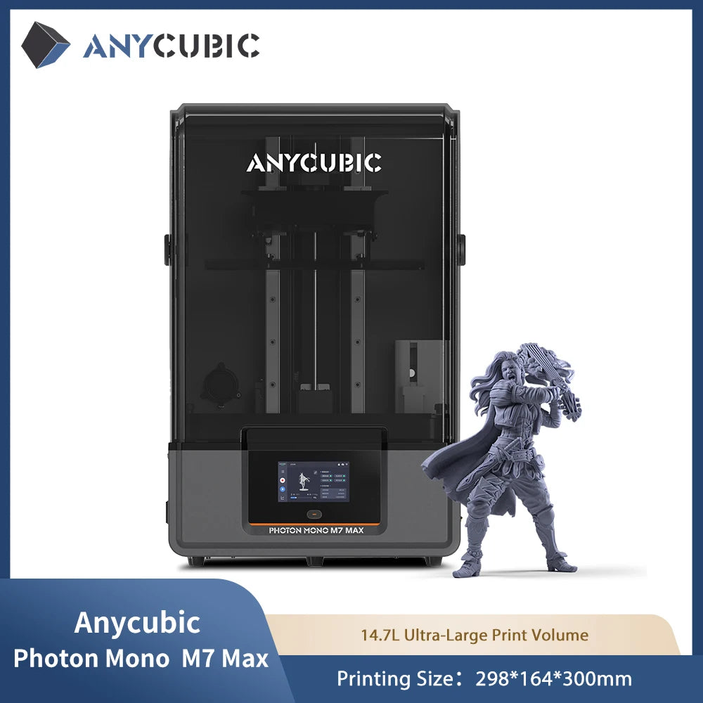ANYCUBIC Photon Mono M7 Max 14.7L Ultra-Large Print Volume UV Resin 3D Printer Printing Size 298x168x300mm