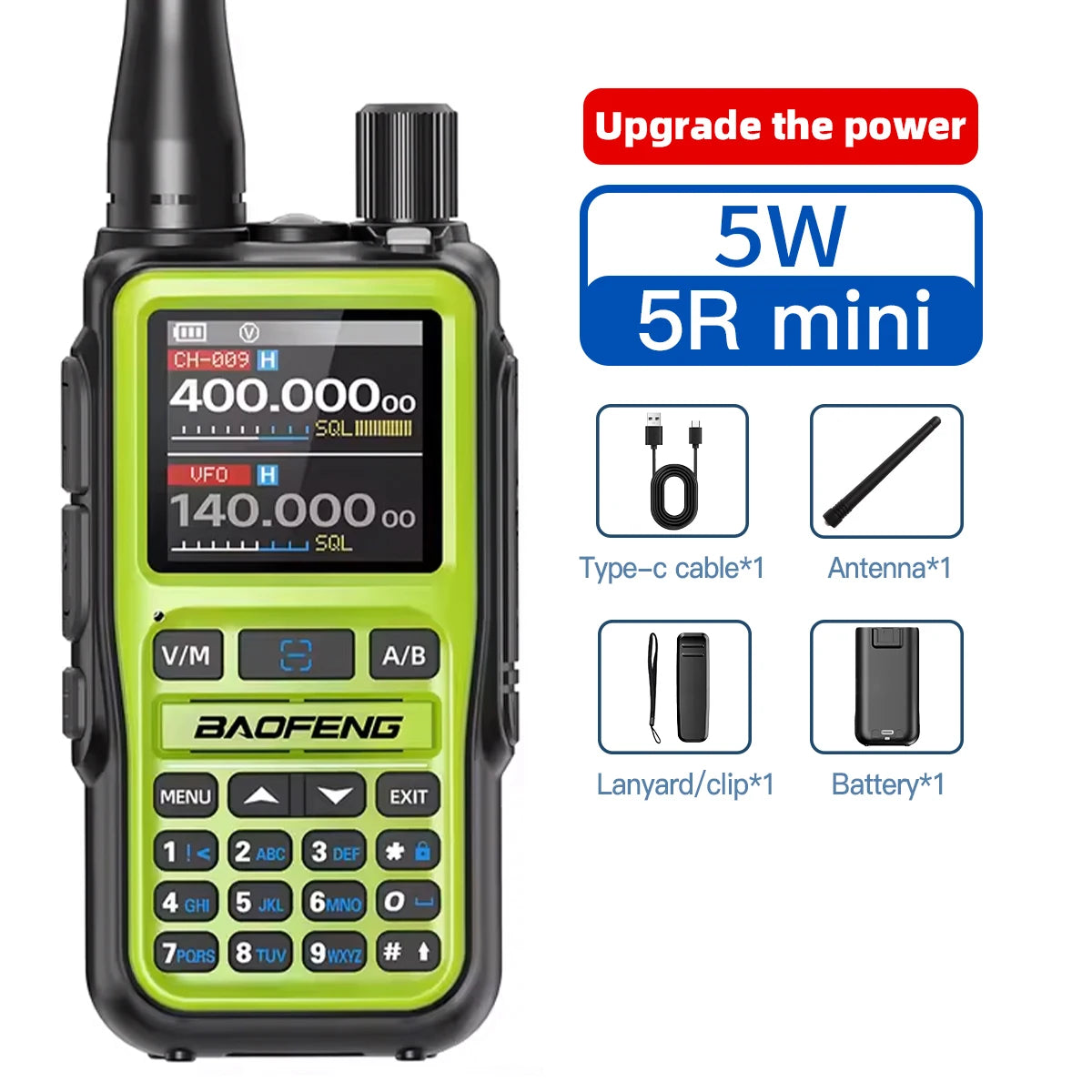 1PC Baofeng Walkie Talkie UV-5R Mini Amateur Radio Multi Band Bluetooth Programming Frequency Dual PTT AM/FM Camping Portable
