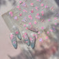 White Flower Petal Cherry Blossom Peach Blossom Falling Petal Floral Gradient 5D Self Adhesive Nail Art Sticker Manicure Decals