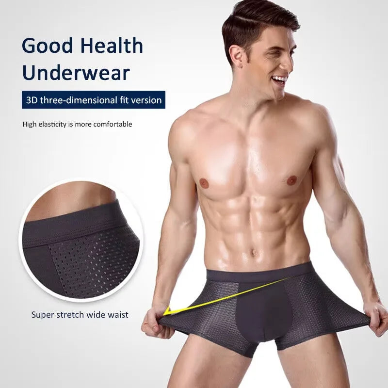 Bamboo Fibre Shorts Men large size Microfiber Fiber Briefs Underwear Compression Stretch plus size