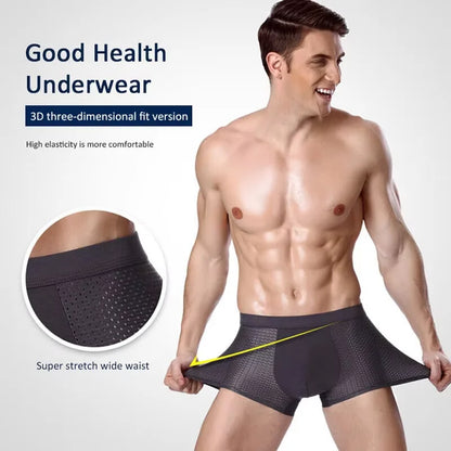 Bamboo Fibre Shorts Men large size Microfiber Fiber Briefs Underwear Compression Stretch plus size