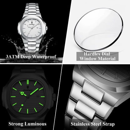 POEDAGAR Top Exquisite Women's Wristwatch Waterproof Luminous Date Fashion Ladies Watches Stainless Steel Quartz Watch For Woman
