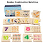 Children's Iron Box Number Enlightenment Paired Wooden Animal Food Puzzle Board Logical Thinking Training Game Educational Toys