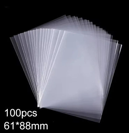 100pcs 65*90mm/61*88mm Card Sleeves Card Protectors Perfect Size for Football Card, Sport Card, MTG Card Collection Card Storage