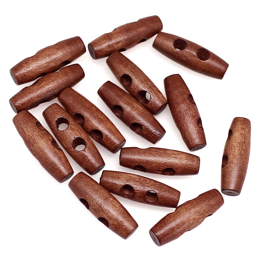 15 PCS/Lot 30mm Wooden Toggle 2 Holes Coat Buttons For Clothing Sewing Crafting DIY Coat Jacket Blazer Sewing Accessory Buttons
