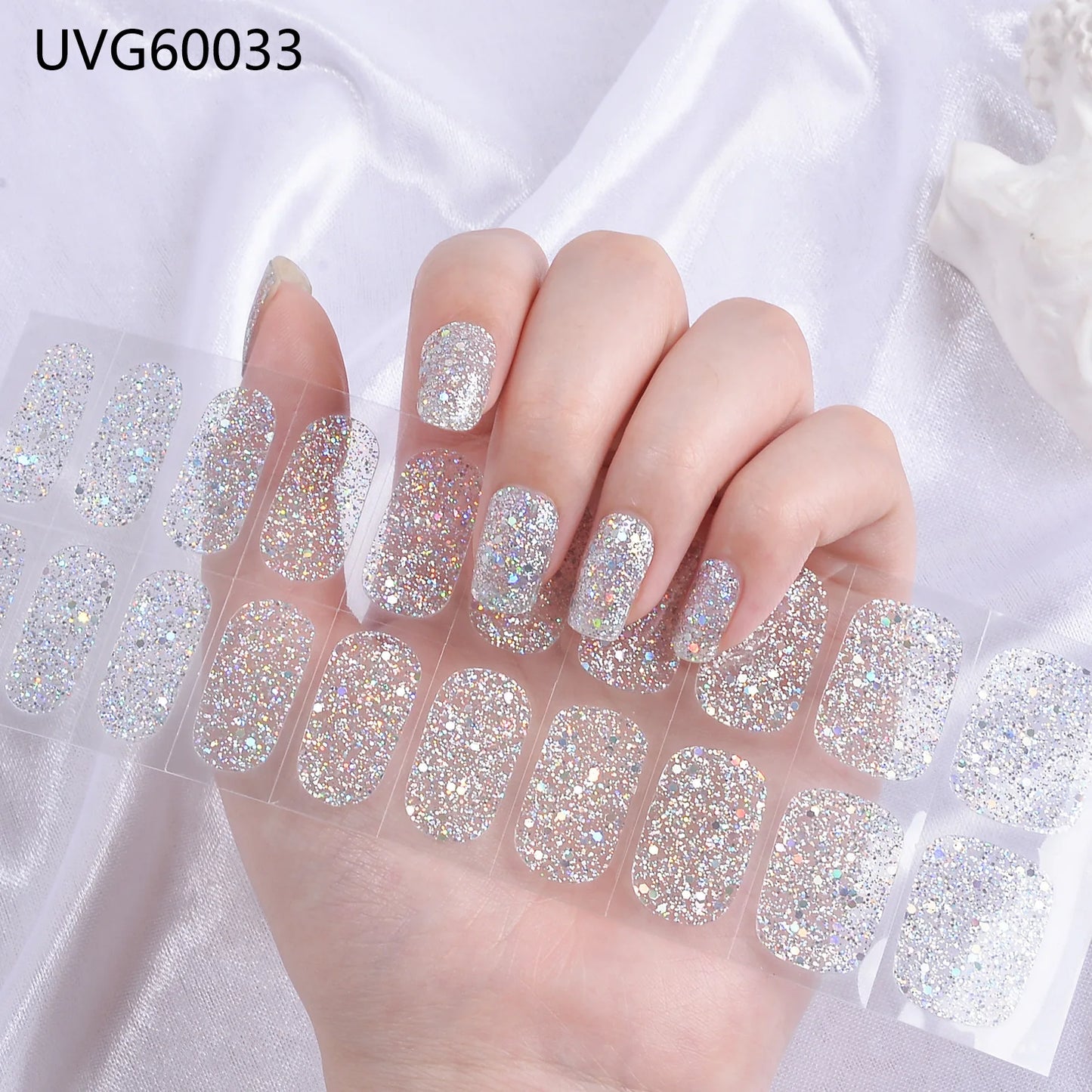 20/22Tips UV Semi cured Gel Nail Stickers Waterproof Long Lasting Full Gel Nail Wraps Press On Nail Decal DIY Manicure