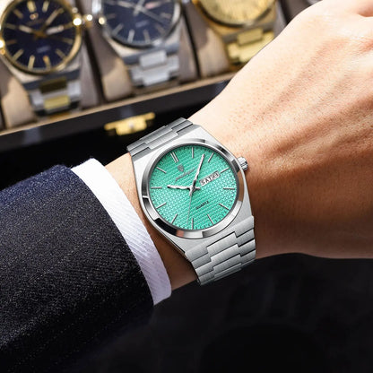 POEDAGAR Top Business Man Watch Luminous Waterproof Stainless Steel Men Wristwatch Date Week Quartz Fashion Casual Men's Watches