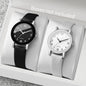 1/2PCS Fashion Couple's Watches Leather Strap Wristwatch Men Women Casual Arabic Dial Quartz Watches (Without Box)