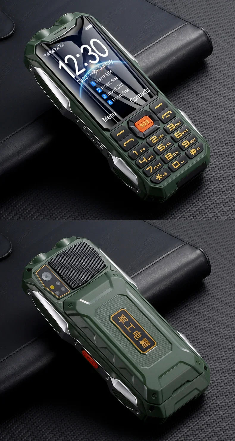 YEEMI Q9 GSM 2G&4G Network Mobile Phone 2G 4SIM 4G 2SIM Cards Rugged Bar Cellphone 3.5“ HD Display Big Battery Loud Sound Phone