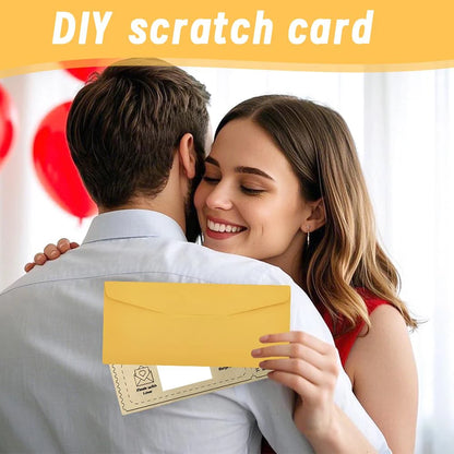 3pcs/set Golden Ticket Scratch Card Scratch-off Travel Ticket Set with Envelopes Surprise Reveal Ticket Gift for Valentine's Day