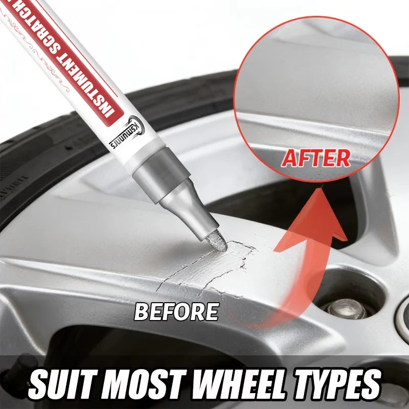 Repair Paint Pen Metal Touch Up for Wheel Rim Door Handle and Car Chrome Scratch Restoration