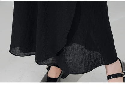 Chic Korea Clothes Summer Women Cute Sweet GIrls Solid Robe Holiday Date High Waist Retro Vintage Wrap One-Piece Lace-Up Skirts