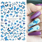 Black and White Love Flowers Line Art 3D Stickers Nail Decals Nail Art Accessories Butterfly Rose Nail Stickers Nail Sliders