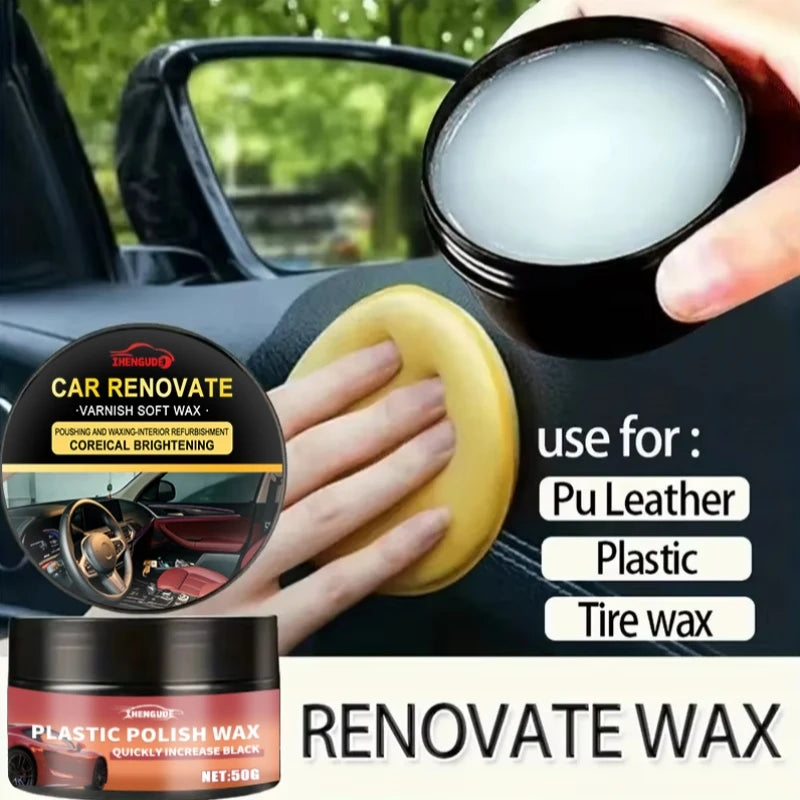 Crystal Clear Car Plastic Restorer - Car Interior and Panel Renovation Wax Coating Agent Car Maintenance Wax Car Polishing Paste