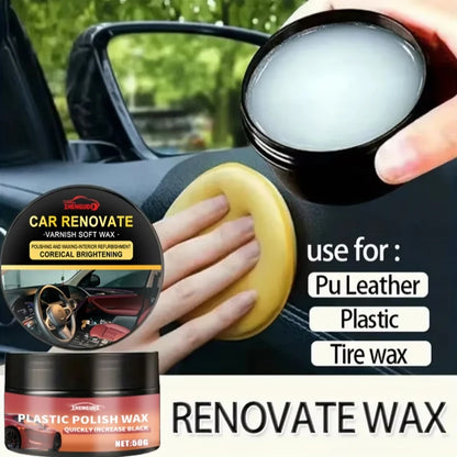 Crystal Clear Car Plastic Restorer - Car Interior and Panel Renovation Wax Coating Agent Car Maintenance Wax Car Polishing Paste