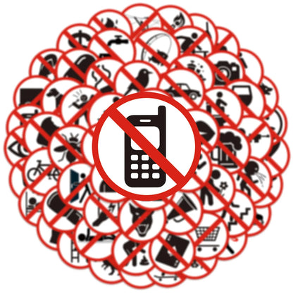 63Pcs Funny Warning Sign Sticker, Water Bottle, Laptop, Phone, Guitar, Skateboard, Stationery DIY Decor Stickers For Kids Adults