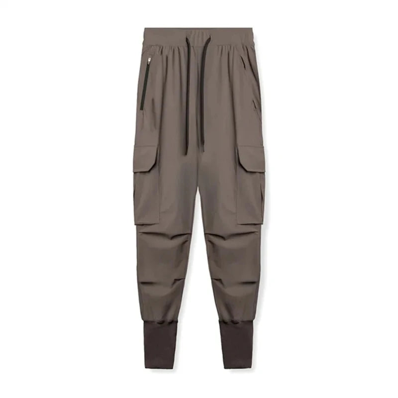 2024 New Men's Cargo Pants Summer Thin Loose Quick-Drying Elastic Leggings Running Training Sweatpants Casual Trend Trousers