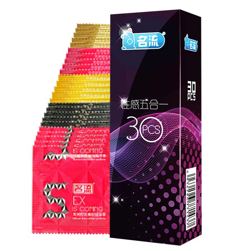 24/30pcs Super Thin Condoms Cool and Hot Sex Toys Dotted Granular Threaded Sexshop Tighten Firming Sex Accessories for Couples