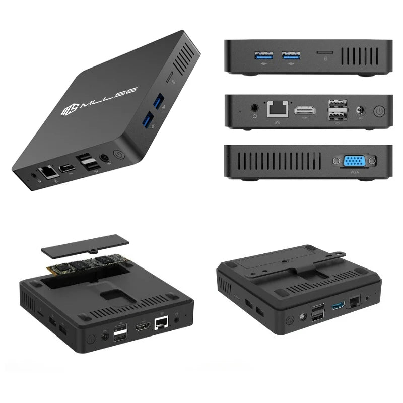 Mini PC MLLSE M2 Pro, processor Intel J3710, 8 GB RAM, ROM Go, Wi-Fi 5, BT 4.2, Windows 10 miniature desk computer