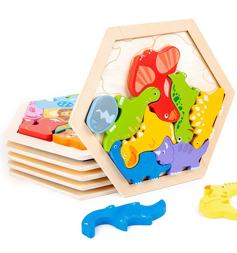 Baby toy Wooden jigsaw Puzzle Creative 3D Puzzle for Children's Intelligence Development Ealy Educational toy for Children