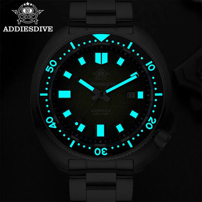 ADDIESDIVE Men Watch Sapphire Glass AR Coated Quartz Watches Luminous 200m Waterproof Turtle Diver Watch Reloj Hombre AD2511