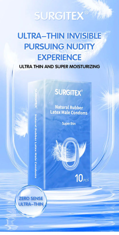 20-Pack Ultra-Popular Combo Pack Ultra-Thin Ultra-Lubricated Textured Male Condoms for Bareback Sensation