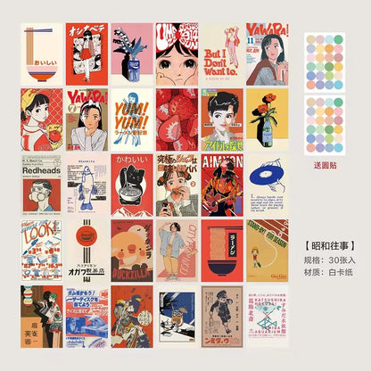 30 Sheets/Set Showa Monogatari Series Postcard Japanese Girl illustration Greeting Cards Message Card Business Gift Card