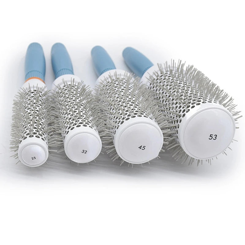 Hair Comb Professional Salon Hair Brush Hair Styling Hairbrush Hairdressing Comb Round Curly Hair Rollers Tools Blue