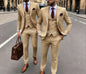 Men's 3 Piece Suit Yellow  Slim Fit Elegant Casual Business Office 3pcs