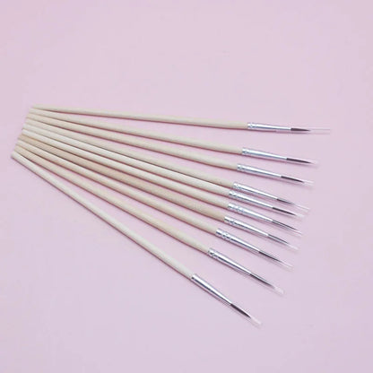 10Pcs/Set Fine Hand-painted Thin Hook Line Pen Short Wood Rod Drawing Art Pen Paint Brush Art Supplies Nylon Brush Special Offer
