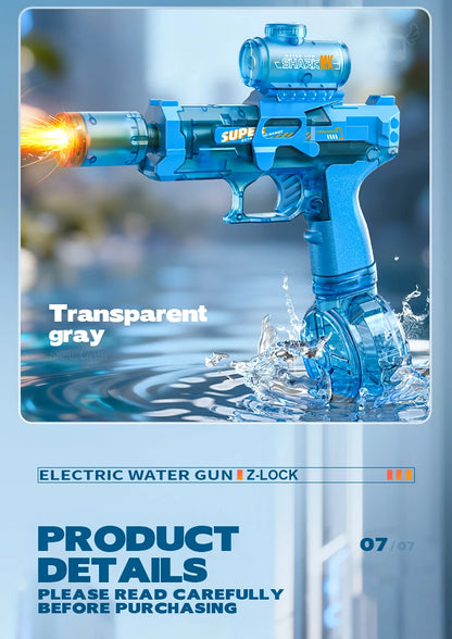 Simulated Firing and Recoil Electric Water Gun Toys Children Automatic Sensor Lights Water Pistol Summer Outdoor Beach Kids Toy