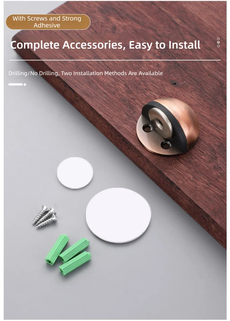 No-Drill Magnetic Door Stopper: Silicone Anti-Collision Buffer for Glass & Bedroom Doors - Windproof Floor Mount