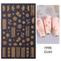 1PCS New Christmas Decorations 2023 New Year Nail Stickers Press on Nails Laser Snowflake Christmas Tree 3D Nail Decal
