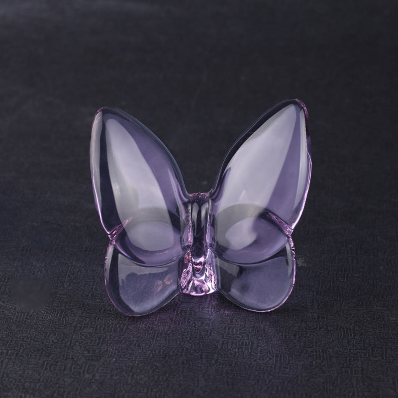 Crystal Papillon Butterfly Wings Fluttering Glass Lucky Butterfly Ornaments Home Decoration Crafts Accessories Birthday Gift