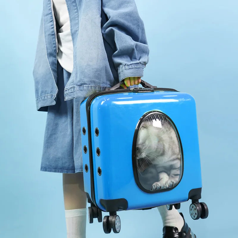 2026 New Multi Functional Small Pet Breathable Box, Cat Suitcase, Comfortable Outdoor Pet Suitcase, Travel Suitcase