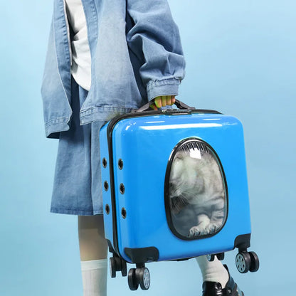 2026 New Multi Functional Small Pet Breathable Box, Cat Suitcase, Comfortable Outdoor Pet Suitcase, Travel Suitcase
