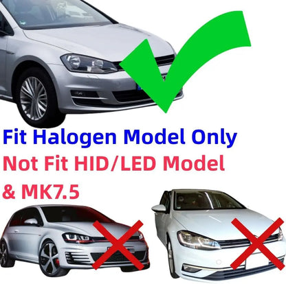 LED Headlights for Volkswagen VW Golf VII Golf MK7 TSI TDI 2012-2017 DRL Blackout Front Lamps Assembly [Not Fit GTI/R/GTD]